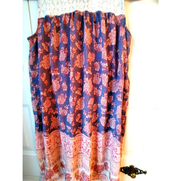 Maurices Dresses Maurices Crocheted Yoke Placement Print Dress Nwt